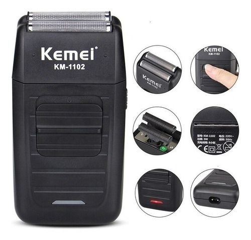 Maquina Simil Wahl Magic Clip Cordless Afeitadora Kemei Kit Color Plateado