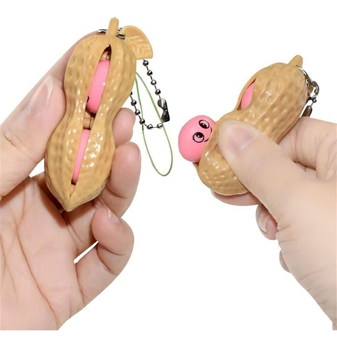 Llavero Pop It Fidget Toy con forma de guisante o cacahuete sensorial