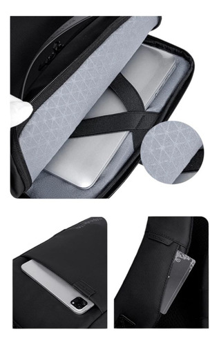 Mochila Notebook Resistente À Água 15,6 Slim Cor Preto Lisa