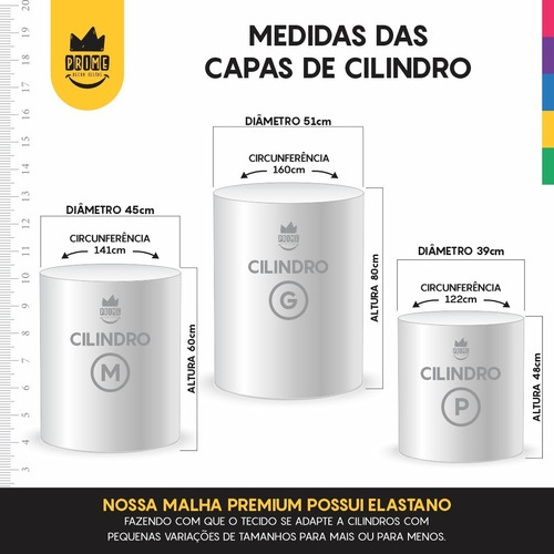 Trio Capa Cilindro + Painel Redondo Circo Cut Veste Fácil