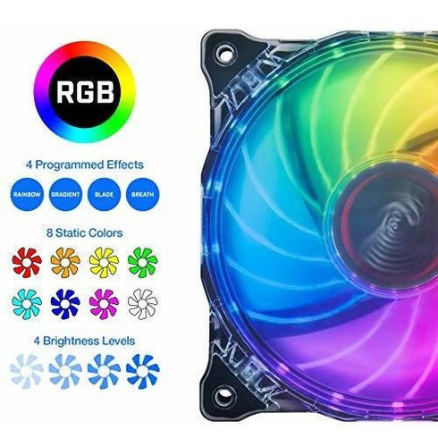 Hub Rosewill 120 Mm Rgb Case Fan True Rgb Color Ultra Quiet