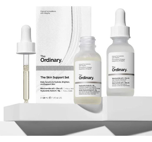 The Ordinary The Skin Support Set With Niacinamide + Hyaluro Todo Tipo De Piel Día/noche