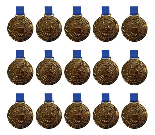 Kit C/15 Medalha De Bronze M43 Honra Ao Mérito Com Fita Azul