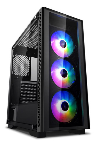 Gabinete Gamer Deepcool Matrexx 50 Add 3 Fans Rgb Templado Color Negro