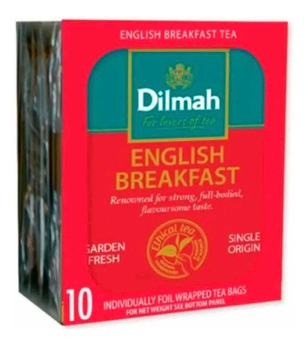 Te English Breakfast Dilmah X 10 Saquiltos Origen Sri. Lanka