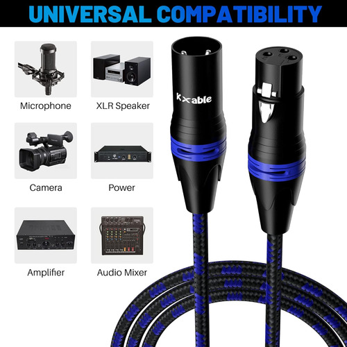 Cables De Microfono Kxable Xlr De 1.80 Metros Pack De 6