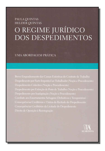 Libro Regime Juridico Dos Despedimentos O De Quintas Paula E