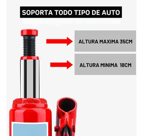 Criquet Hidraulico Gato Botella Auto 4 Toneladas Reforzado