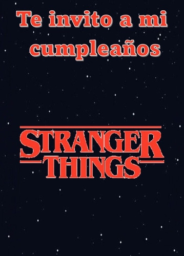 Invitación Digital De Stranger Things Perzonalizadas 