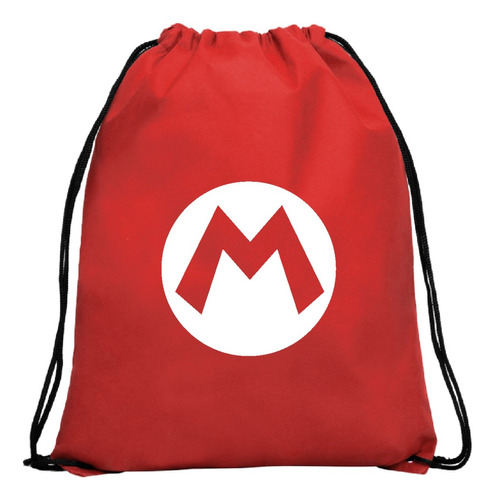 Mochila Morral Poliester Mario Bros Clásico Full