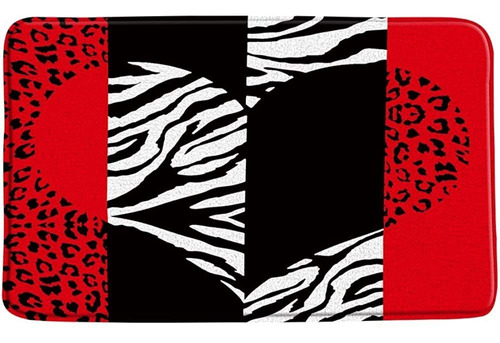 ~? Sunhe Leopard Zebra Bath Mat Black Red African Wild Anima