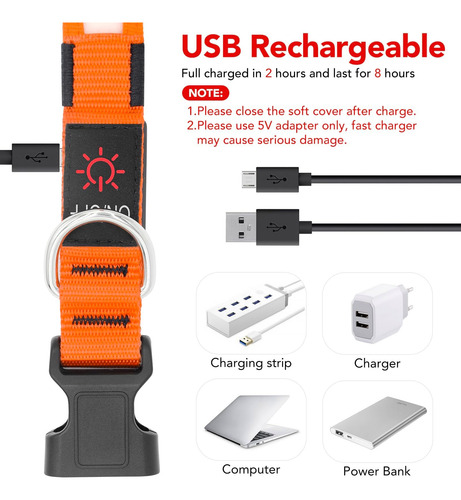 Cuello De Perro Led De Vizpet, Collar De Perro Iluminado Usb