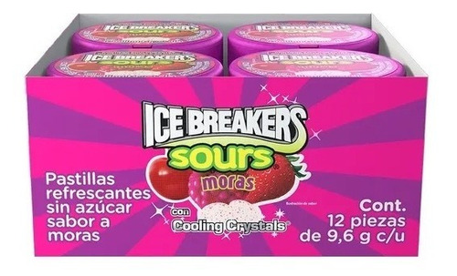 Ice Breakers Mora - Pastillas Sin Azúcar 9.6g 12 Piezas