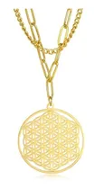 Comprar Collar Dije Color Oro Geometría Sagrada Flor De La Vid Mujer