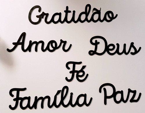 Imagem 1 de 8 de Palavras Para Decoração De Parede Em Mdf 3mm - 6 Unidades