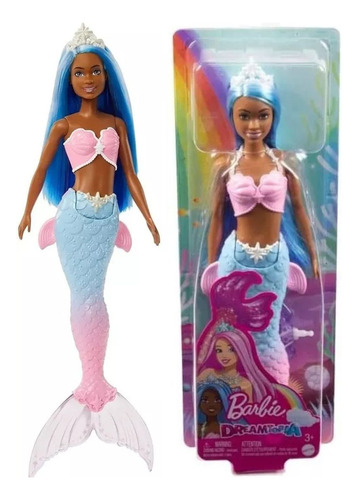 Barbie Dreamtopia Fantasy Sereia Azul Boneca C/ Coroa Mattel