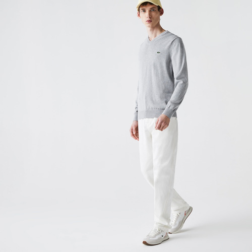 Sweater Lacoste Ah932423c Cuello V Para Hombre