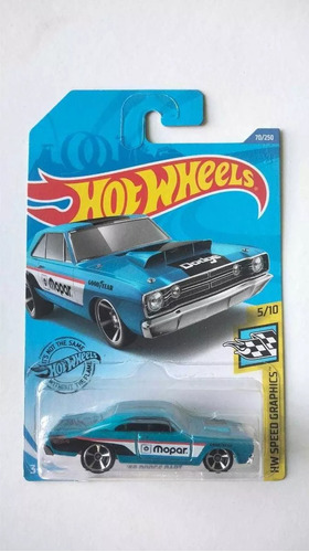 Hot Wheels '68 Dodge Dart Vintage Azul 70/250 Car Toy Metal