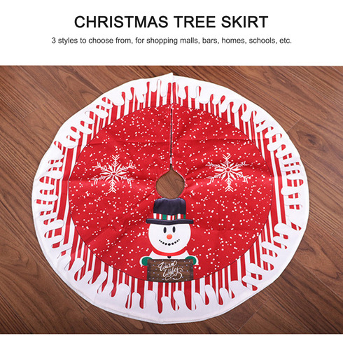 Falda De Árbol De Navidad De 80 Cm, Doble Capa Con Motivos
