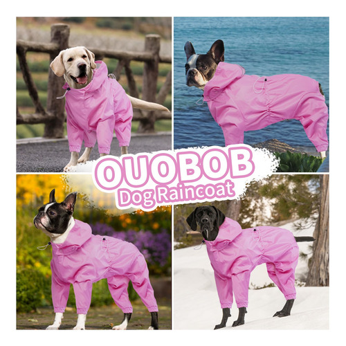 Chubasquero Para Perros Beagle Collie Chaqueta Impermeable Rosado