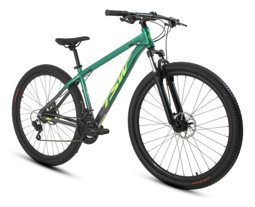 Mountain bike TSW Mountain Bike Ride 2021 aro 29 L-19" 21v freios de disco mecânico câmbios Shimano cor verde