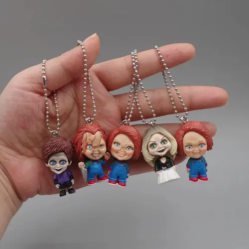 Juego De 5 Llaveros Con Figuras De Juguetes De Scary Chucky