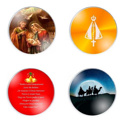 Imagem 1 de 2 de 4 Un. Bolas De Natal Acrílico - 7cm - Nascimento De Jesus