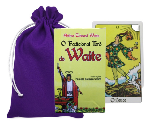 Grande Tarô Waite 78 Cartas + Toalha Saquinho ( Escolha Cor)