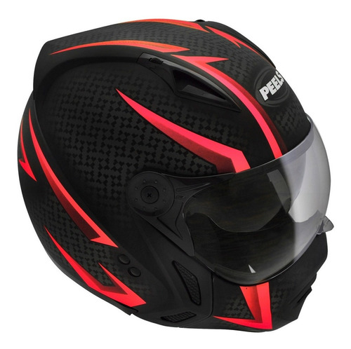 Capacete para moto  multi-modular Peels  Mirage  preto e vermelho storm tamanho 61 