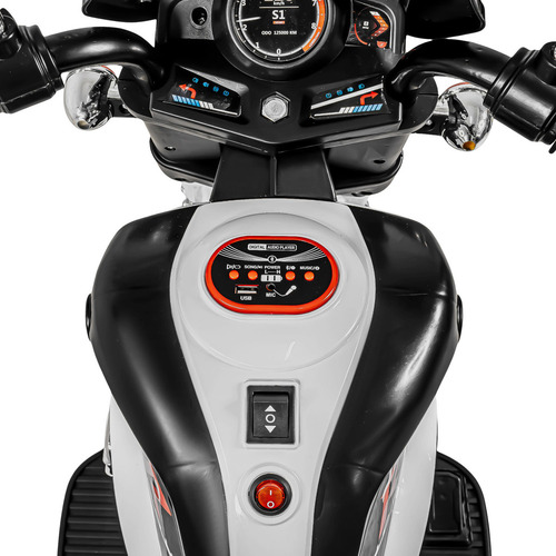 Montable Electrico Motocicleta 12v Niños 2-8 Años Bluetooth Color Blanco