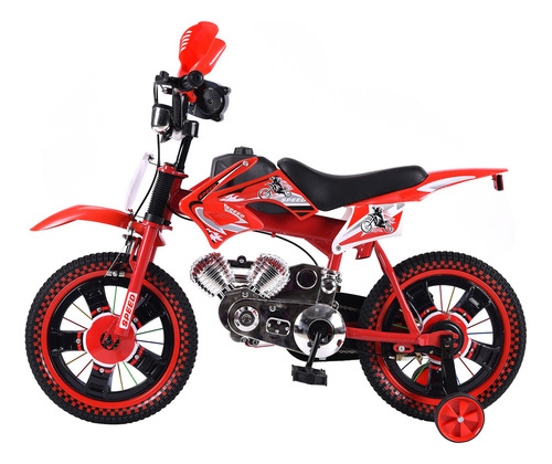 Bicicleta Entrenadora Niños Aeiou Baj-15005 R16 Motocross Color Rojo Tamaño Del Cuadro 16