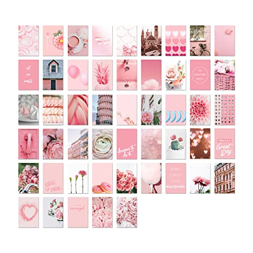 Kit De Collage De Pared Rosa Pop Fotos Estéticas, Jueg...