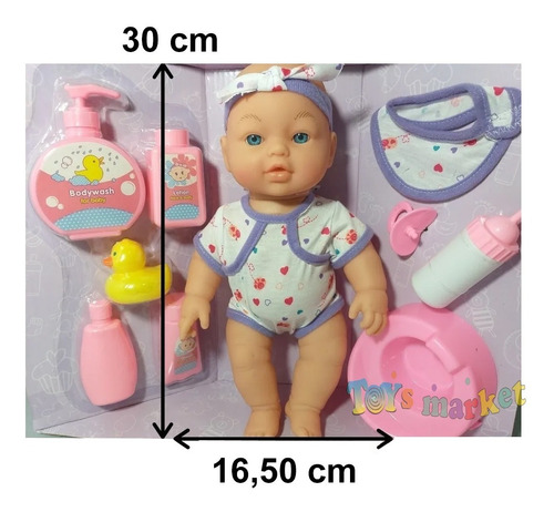 Muñeca Bebe Poppi Quiero Pipi 31cm + Accesorios Pc