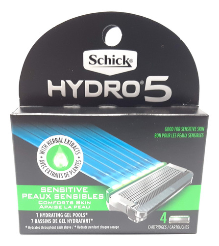 Schick Hydro 5 4ct Refill Sensitive - Paquete De 3