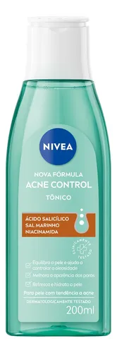 NIVEA Tônico Facial Acne Control 200ml, Controla Oleosidade, Redu...