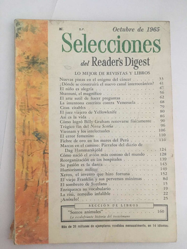 Selecciones Del Readers Digest Octubre 1965