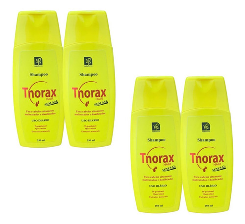 Shampoo Restaurador Tnorax Sem Sal 250ml Natuflores Kit 4un