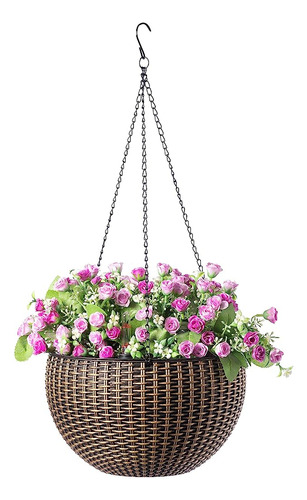 ~? Jardinizado 10  Self Watering Bronze Hanging Basket Flowe