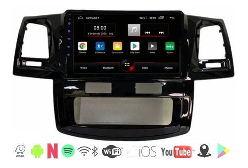 Imagem 3 de 10 de Kit Central Multimidia Hilux 12 13 14 15 16 Android 6 S170