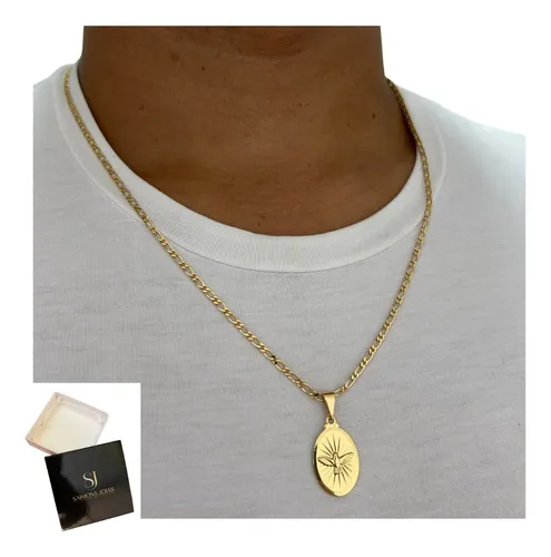 Corrente De Moeda Antiga Banho A Ouro Com Pingente+garantia