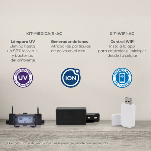 Minisplit Evans Lux Frío/calor 1.5 Ton 18000 Btus Wifi 220v