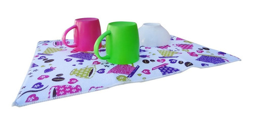 Paño Tazas Cafe Rosa Escurridor Microfibra Secaplato Vaso 