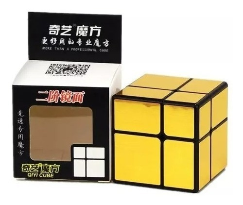 Cubo Rubik Qiyi Mirror 2x2 Dorado Oro Gold Plata 2x2x2