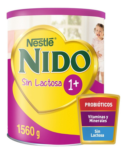 Fórmula Láctea Nido® 1+ Sin Lactosa Tarro 1560g