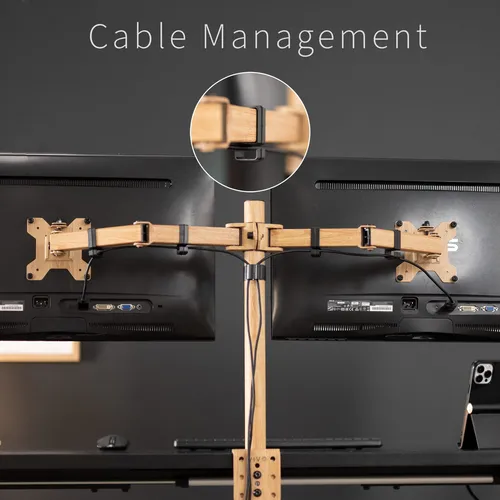 Soporte De Escritorio Para Doble Monitor Vivo Stand-v002-wd