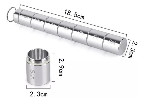 Caja De Medicamentos Portátil De Aluminio Con Llavero