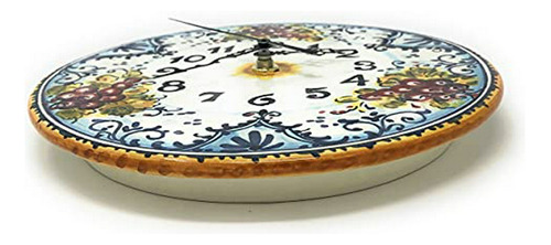 Reloj De Pared De Cerámica Italiana Con Diseño De Uvas Pinta