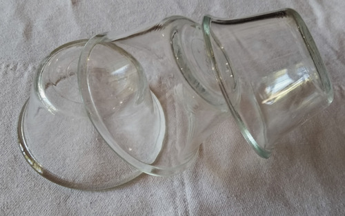 Tres Moldes O Flaneras Individuales Pyrex_vidrio Templado. Transparente (Usado)
