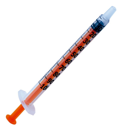 Seringa De Insulina 1ml Bico Luer Slip S/ Agulha Sr - 100 Un Capacidade em volume 1 mL