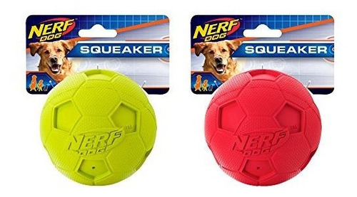 Nerf Dog (2-pack) Soccer Squeak Pelota Para Perros